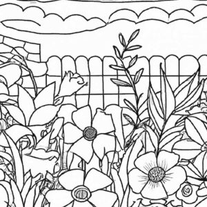 40+ Desenhos de Jardim de Flores para Imprimir e Colorir/Pintar