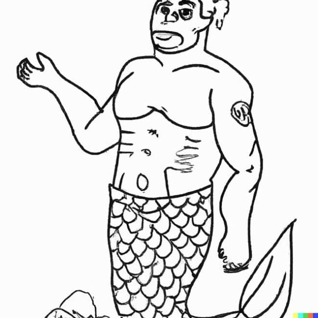 homem sereia para imprimir 1