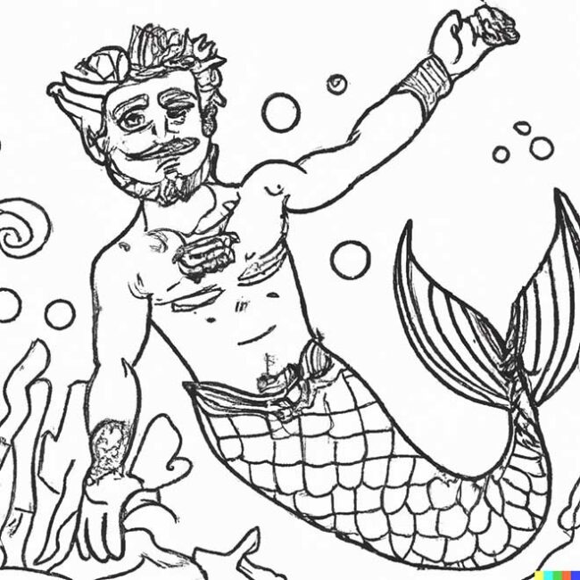 homem sereia para imprimir 2