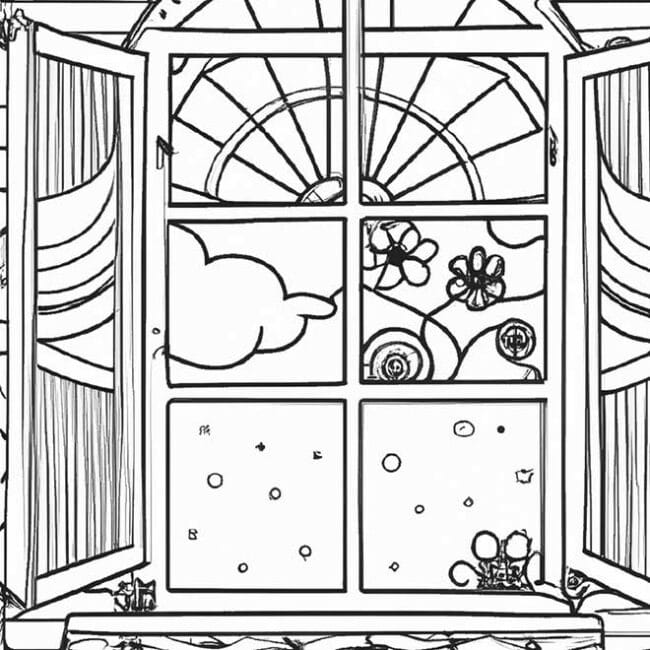 100+ Desenhos de Janela Aberta para Imprimir e Colorir/Pintar