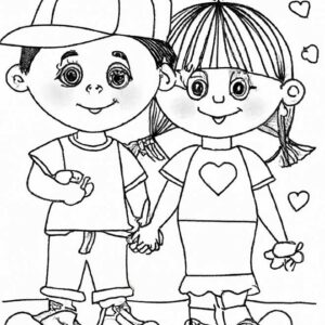 40+ Desenhos de Menino e Menina para Imprimir e Colorir/Pintar
