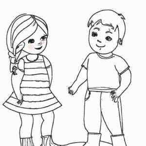 40+ Desenhos de Menino e Menina para Imprimir e Colorir/Pintar