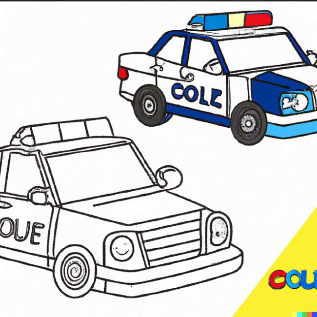 15+ Desenhos de Carro de Policia para Imprimir e Colorir/Pintar