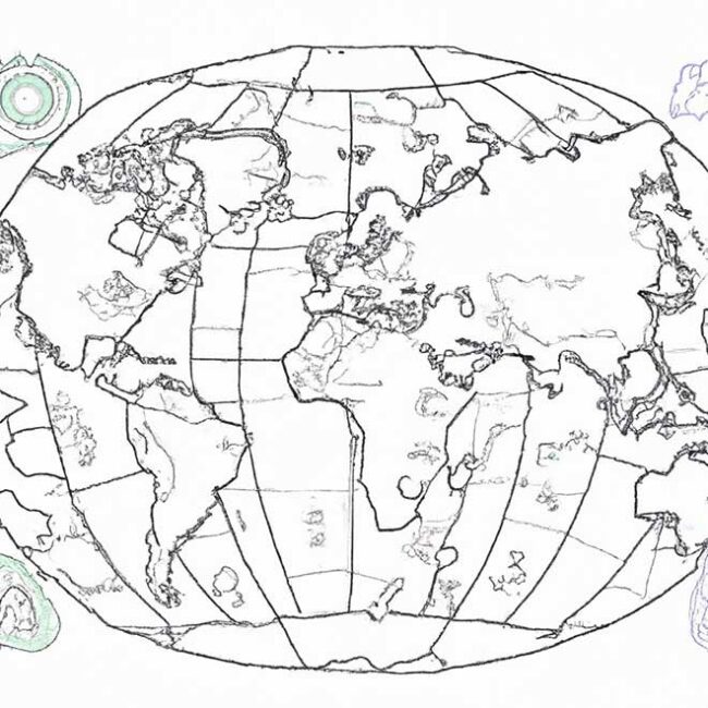 35+ Desenhos de Mapa Mundi para Imprimir e Colorir/Pintar