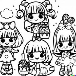 25+ Desenhos de Meninas Kawaii para Imprimir e Colorir/Pintar