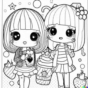25+ Desenhos de Meninas Kawaii para Imprimir e Colorir/Pintar