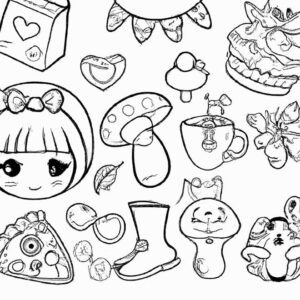40+ Desenhos de Coisas Fofas para Imprimir e Colorir/Pintar