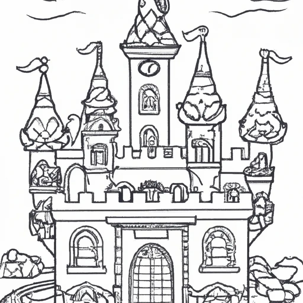 Colorir Castelo de Princesa 268 2