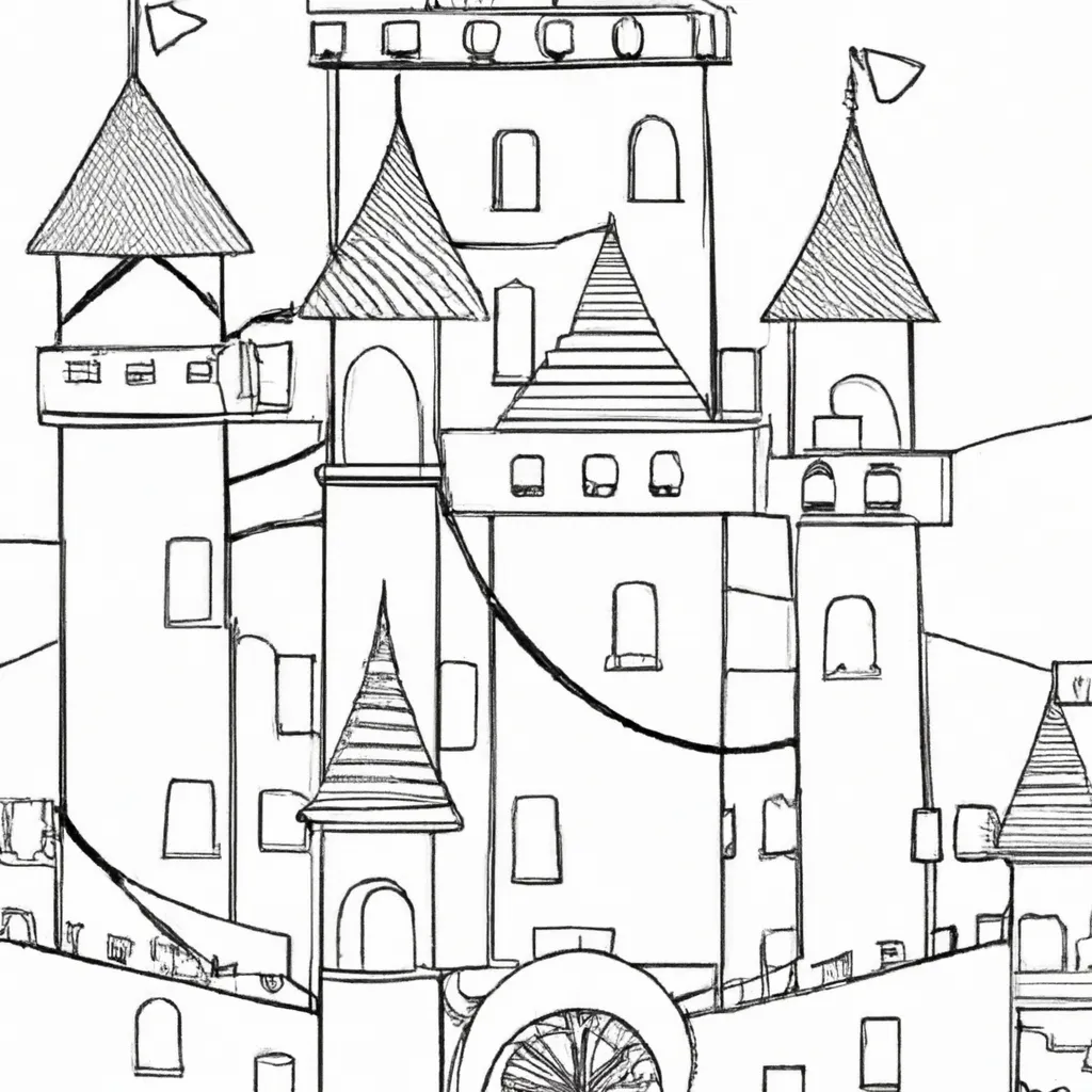Colorir Castelo de Princesa 60 2