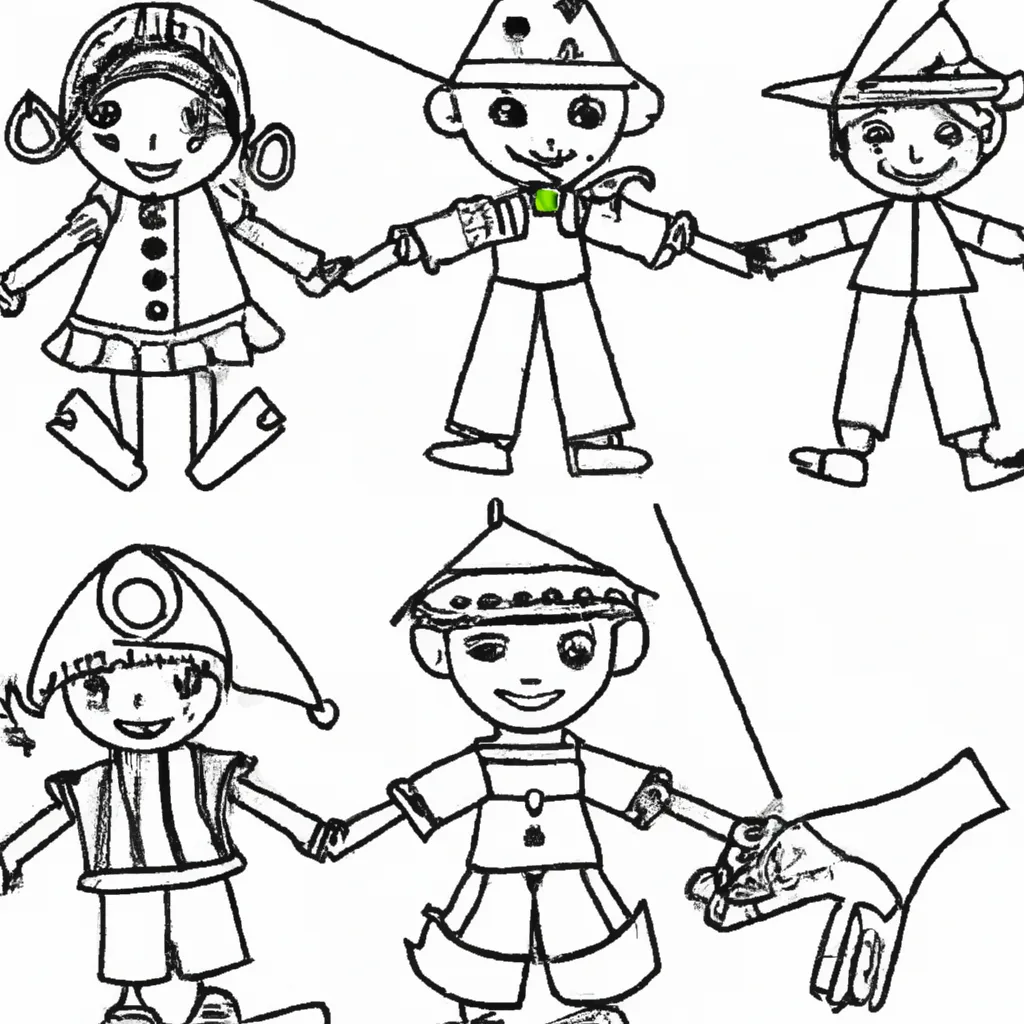 40+ Desenhos de Fantoches para Imprimir e Colorir/Pintar