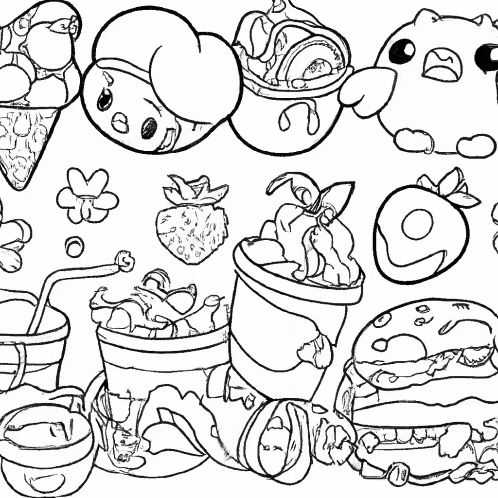 Colorir comidas fofas 430