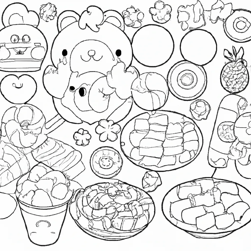 Pintar comidas fofas 555