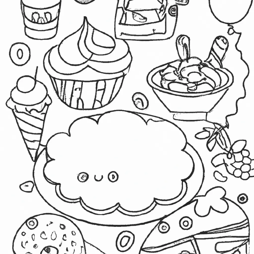 Pintar comidas fofas 748