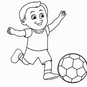 40+ Desenhos de Menino Jogando Bola para Imprimir e Colorir/Pintar