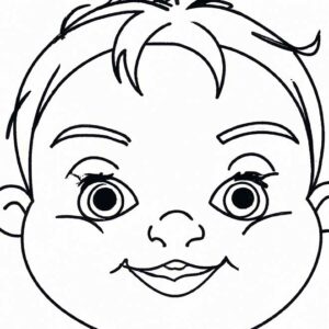 40+ Desenhos de Rosto de Criança para Imprimir e Colorir/Pintar