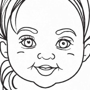40+ Desenhos de Rosto de Criança para Imprimir e Colorir/Pintar