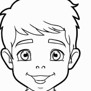 40+ Desenhos de Rosto de Menino para Imprimir e ColoriPintar
