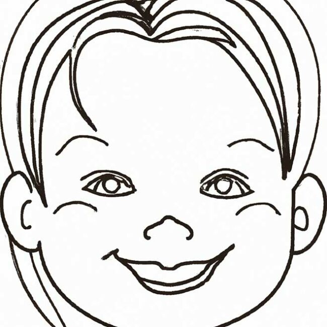 40+ Desenhos de Rosto de Criança para Imprimir e Colorir/Pintar