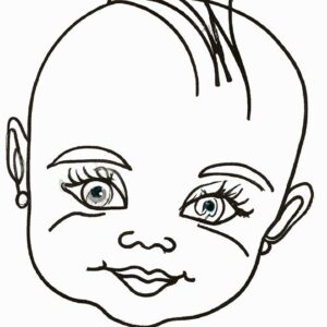 40+ Desenhos de Rosto de Criança para Imprimir e Colorir/Pintar