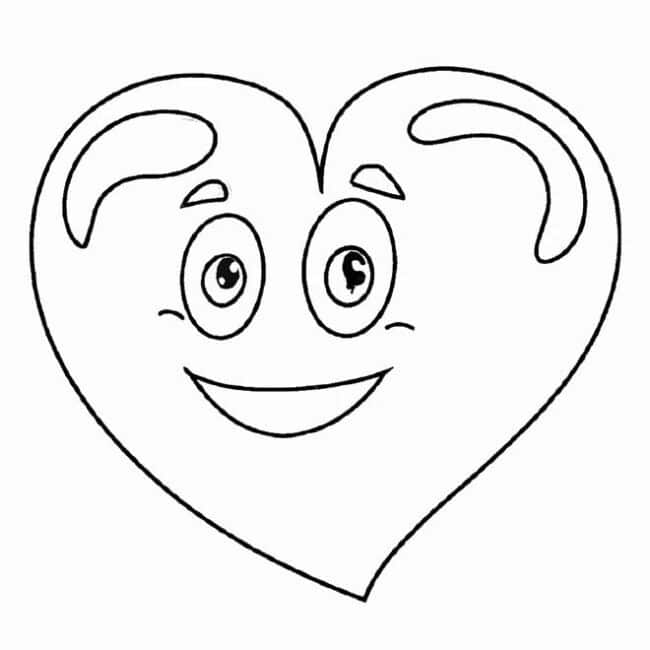 40+ Desenhos de Coração Feliz para Imprimir e Colorir/Pintar