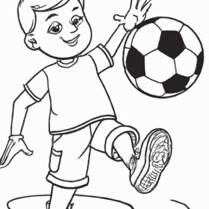 40+ Desenhos de Menino Jogando Bola para Imprimir e Colorir/Pintar