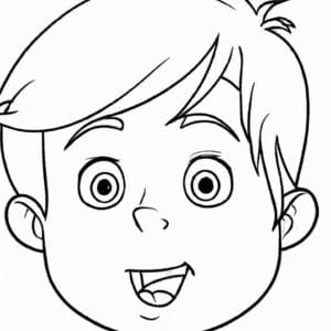 40+ Desenhos de Rosto de Menino para Imprimir e Colorir/Pintar