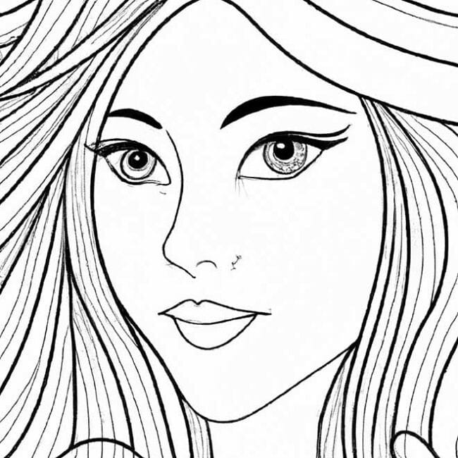 40+ Desenhos de Rosto Feminino para Imprimir e Colorir/Pintar