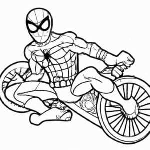 20+ Desenhos de Homem Aranha de Moto para Imprimir e Colorir/Pintar