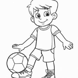 40+ Desenhos de Menino Jogando Bola para Imprimir e Colorir/Pintar