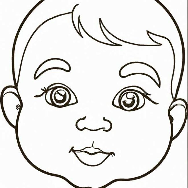 40+ Desenhos de Rosto de Criança para Imprimir e Colorir/Pintar