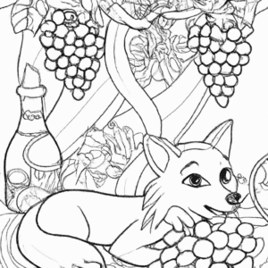 20 Desenhos de Fábula da Raposa e das Uvas para Imprimir e Colorir/Pintar