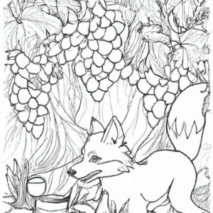 20 Desenhos de Fábula da Raposa e das Uvas para Imprimir e Colorir/Pintar
