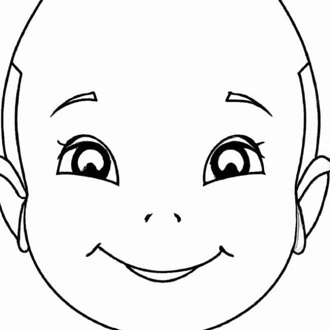 40+ Desenhos de Rosto de Criança para Imprimir e Colorir/Pintar