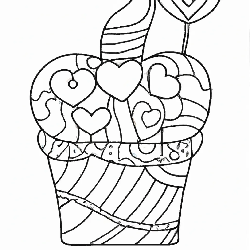 Colorir Cupcake do Romero Britto Colorir Cupcake do Romero Britto