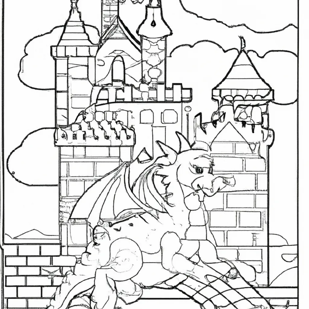 Colorir Dragao no Castelo