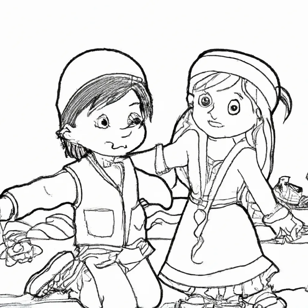 Colorir Isaac e Rebeca