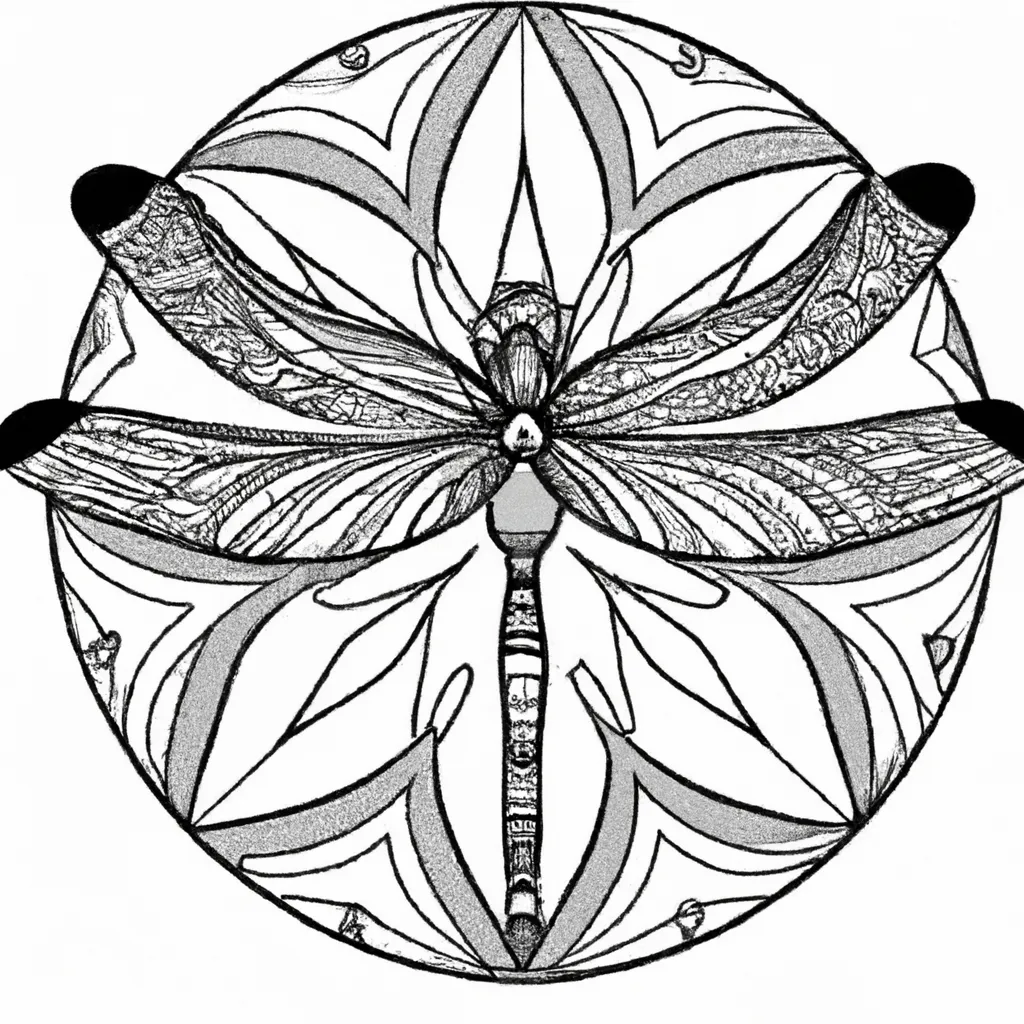 Colorir Mandala de Libelula