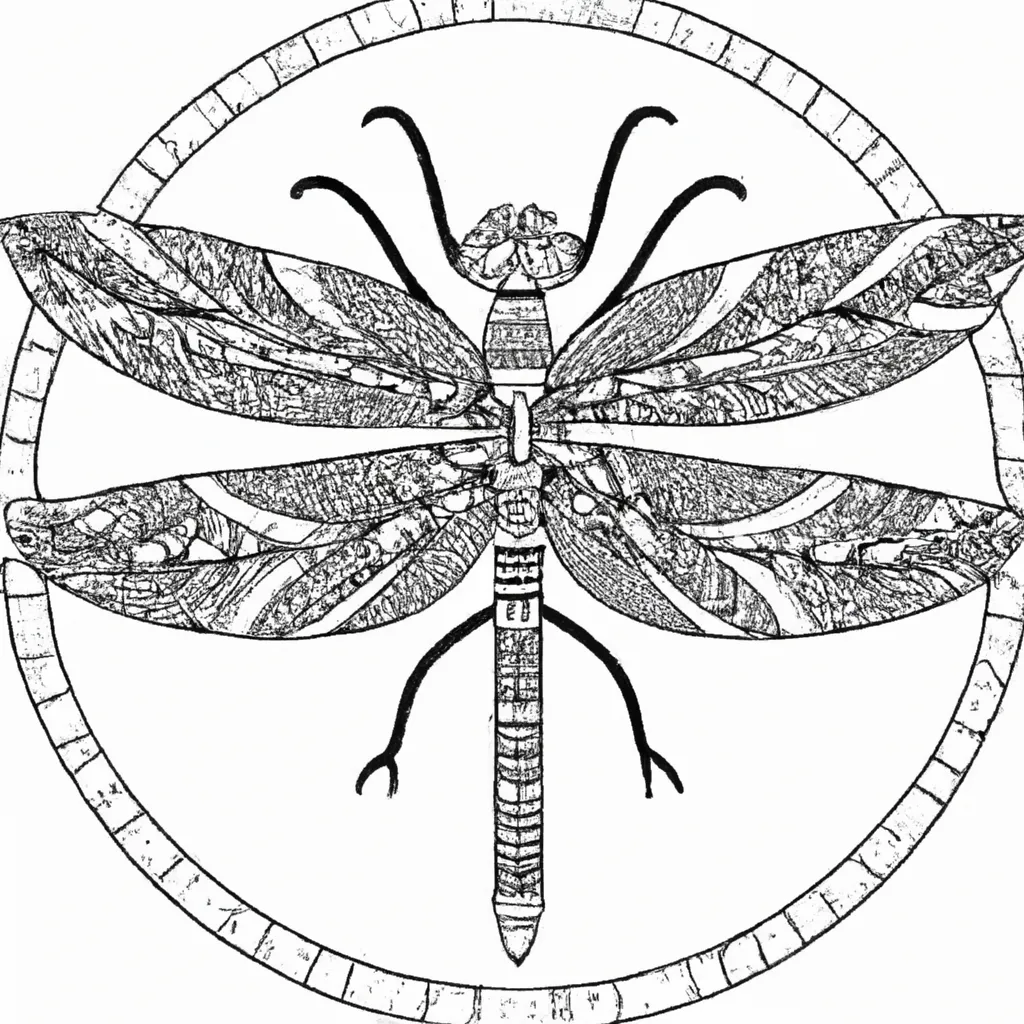 Colorir Mandala de Libelula2