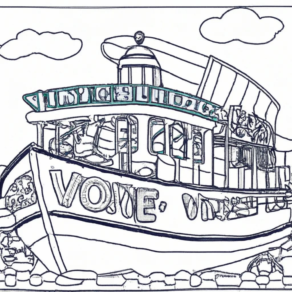 Colorir Vaporetto barca em Veneza