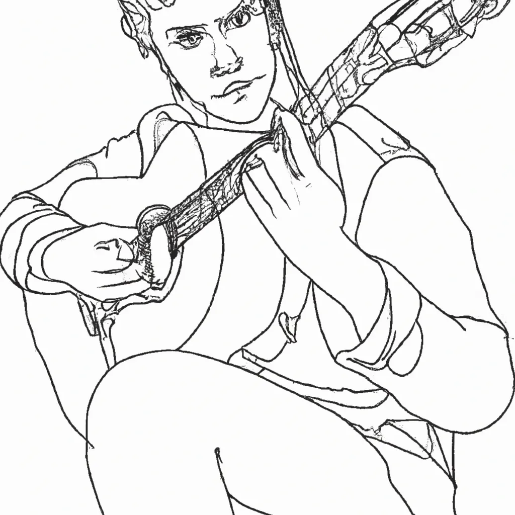 Colorir guitarrista Colorir guitarrista
