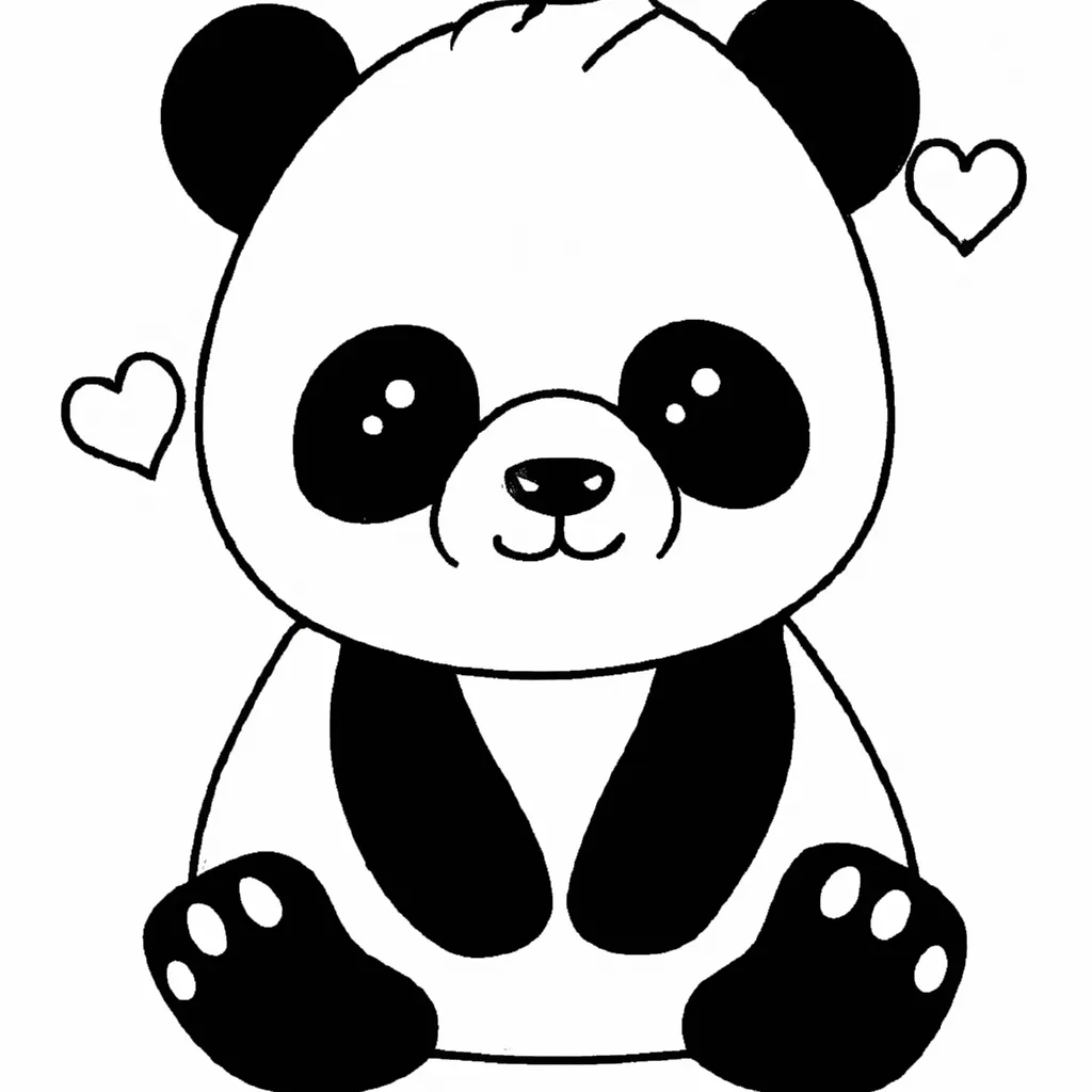 Colorir panda kawaii2