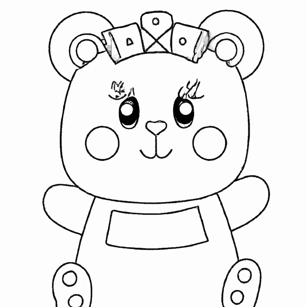 Colorir urso kawaii