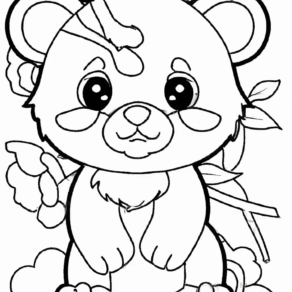 Colorir urso kawaii2