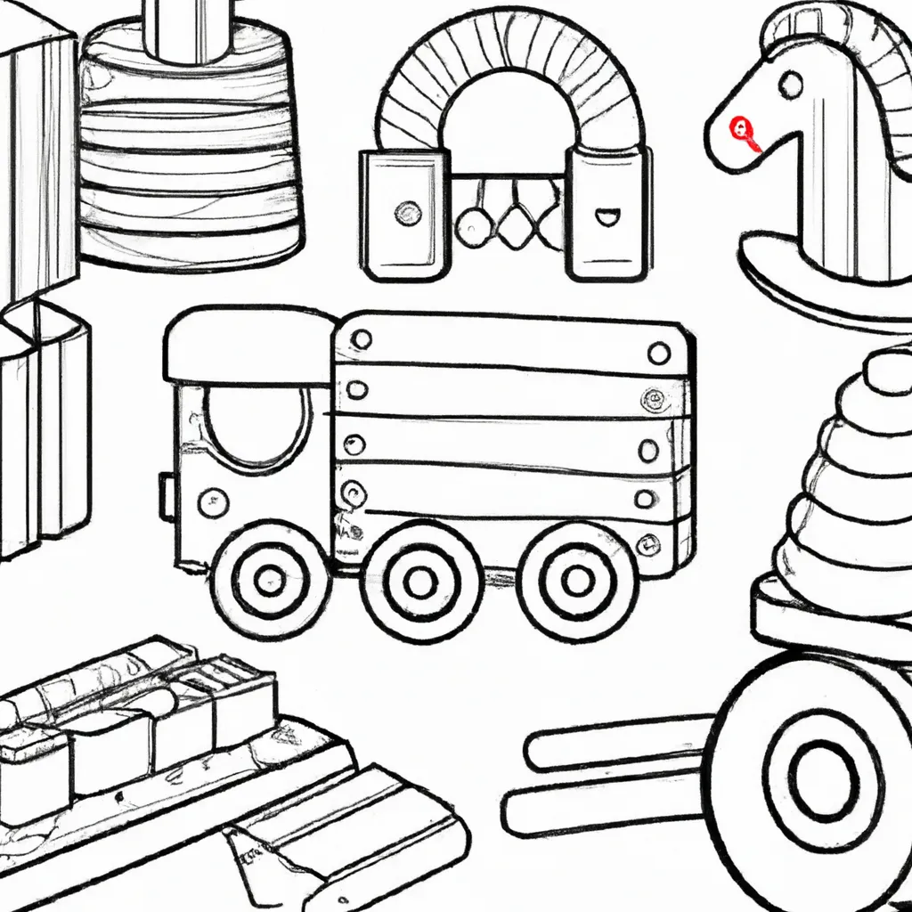 Imprimir Desenhos de brinquedos de madeira para colorir
