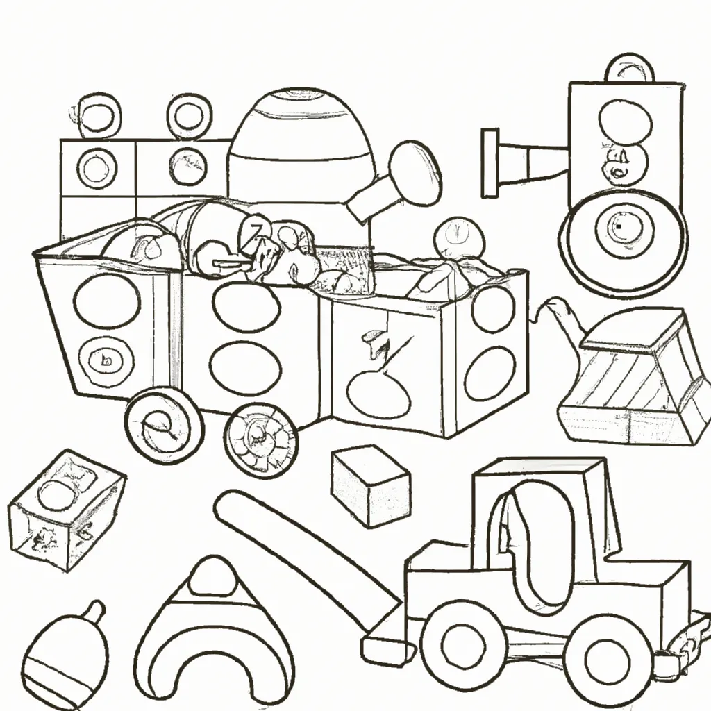 Pintar Desenhos de brinquedos de madeira para colorir2