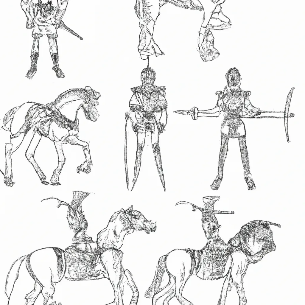 Vetores Como Desenhar Cavalos Cavaleiros e Elementos do Cavaleiro Medieval Vetores Como Desenhar Cavalos Cavaleiros e Elementos do Cavaleiro Medieval