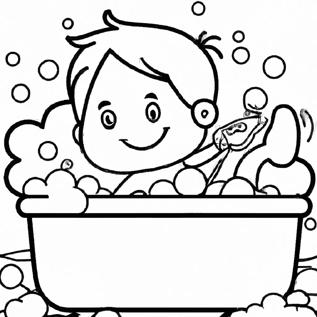Menino Tomando Banho Para Colorir – LRPJJK