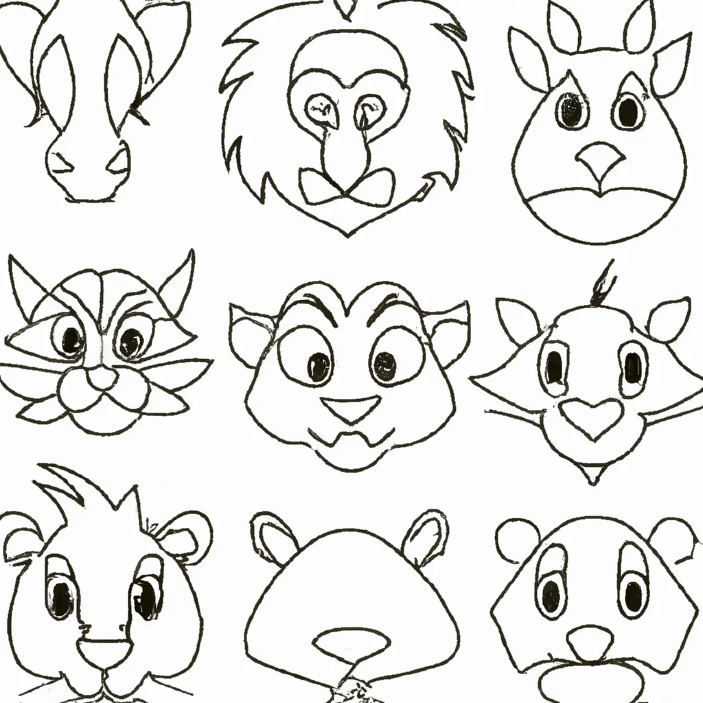 Colorir Caras de Animais2 Colorir Caras de Animais2