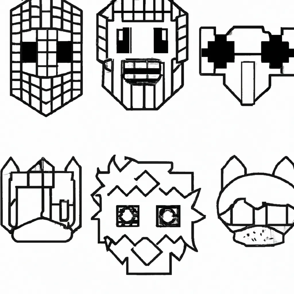Colorir Mascaras do Minecraft2 Colorir Mascaras do Minecraft2