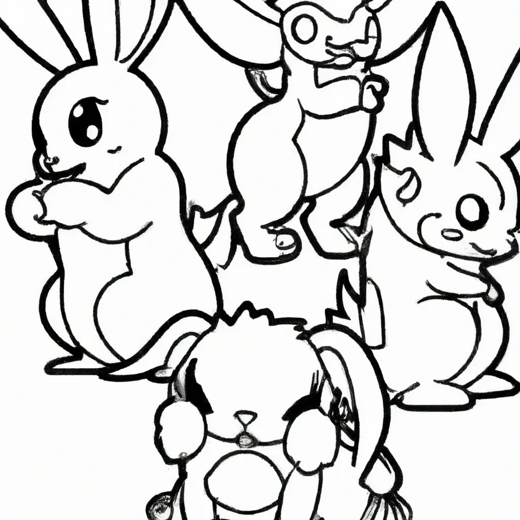 Colorir Pokemons que Parecem Coelhos